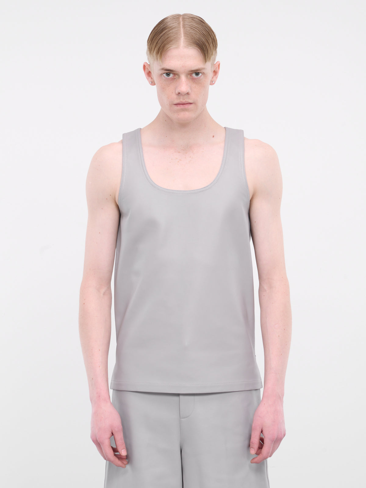 Faux Leather Tank Top (006-06G-GREY)