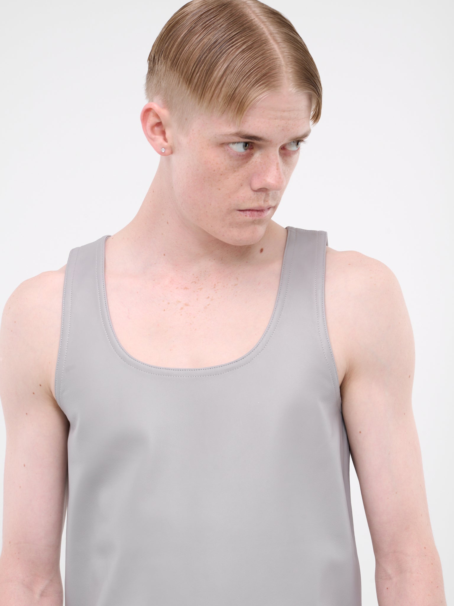 Leather Tank Top (006-06G-GREY)