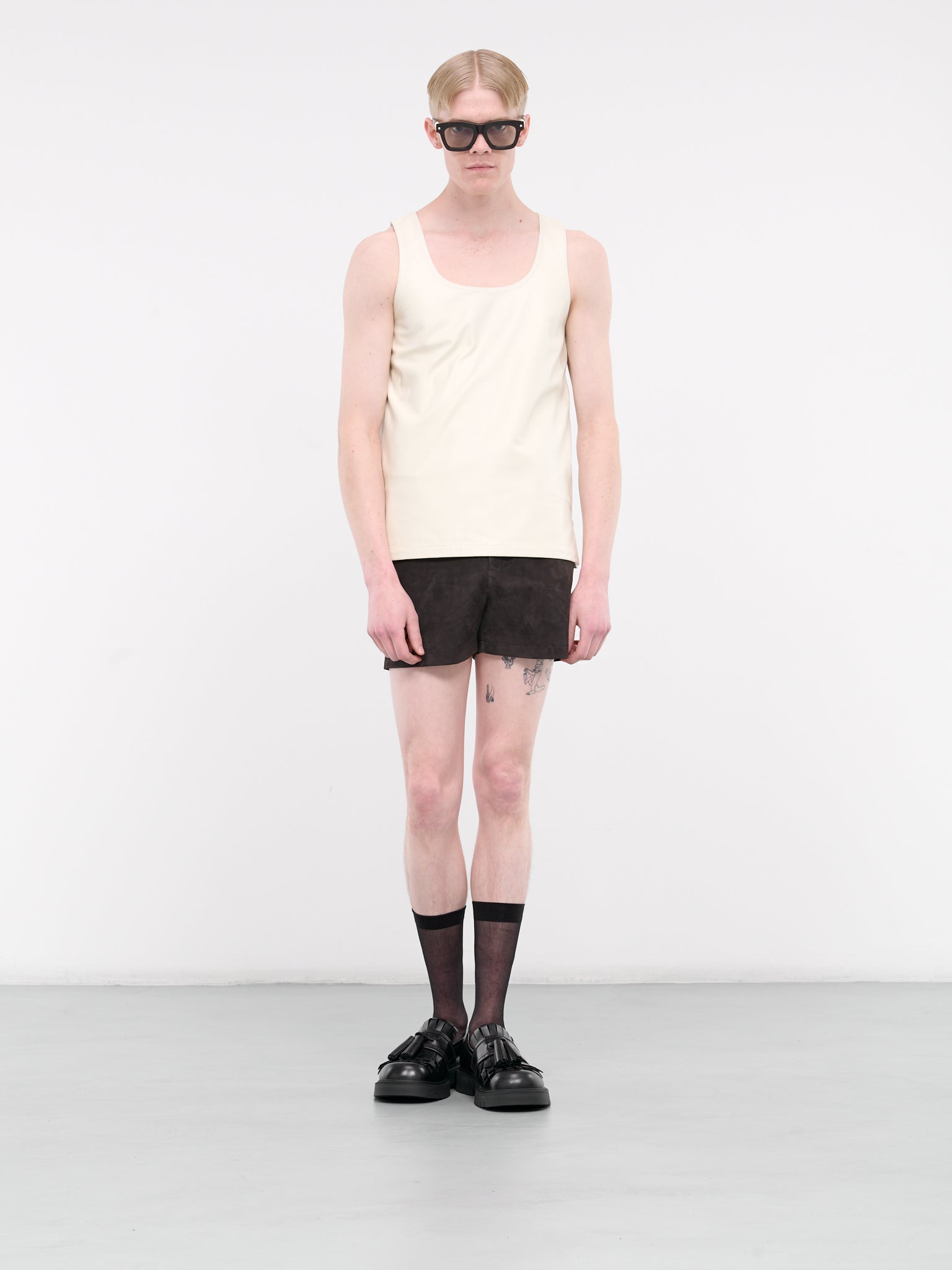 Leather Tank Top (006-06W-OFF-WHITE)