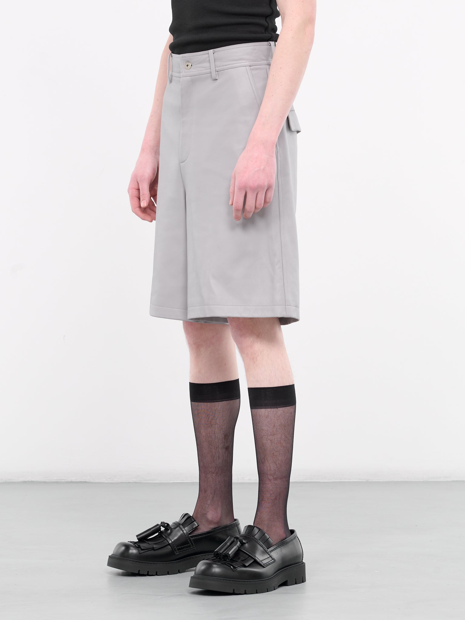 Leather Shorts (008-20G-GREY)