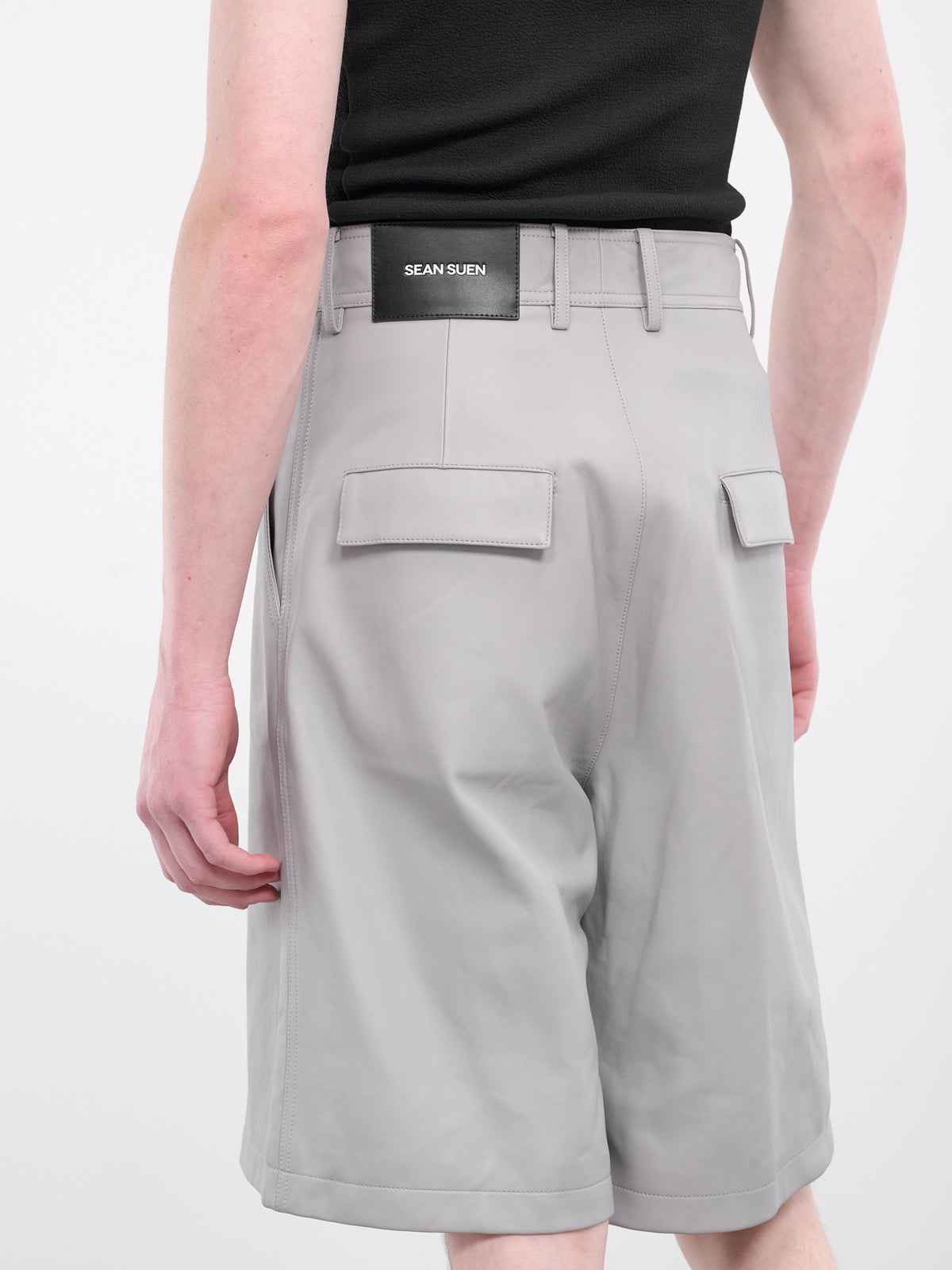 Leather Shorts (008-20G-GREY)