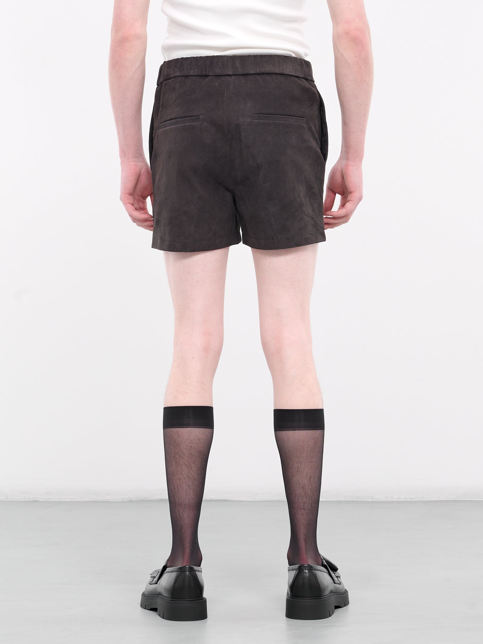Leather Mini Shorts (008-25-DARK-GREY)