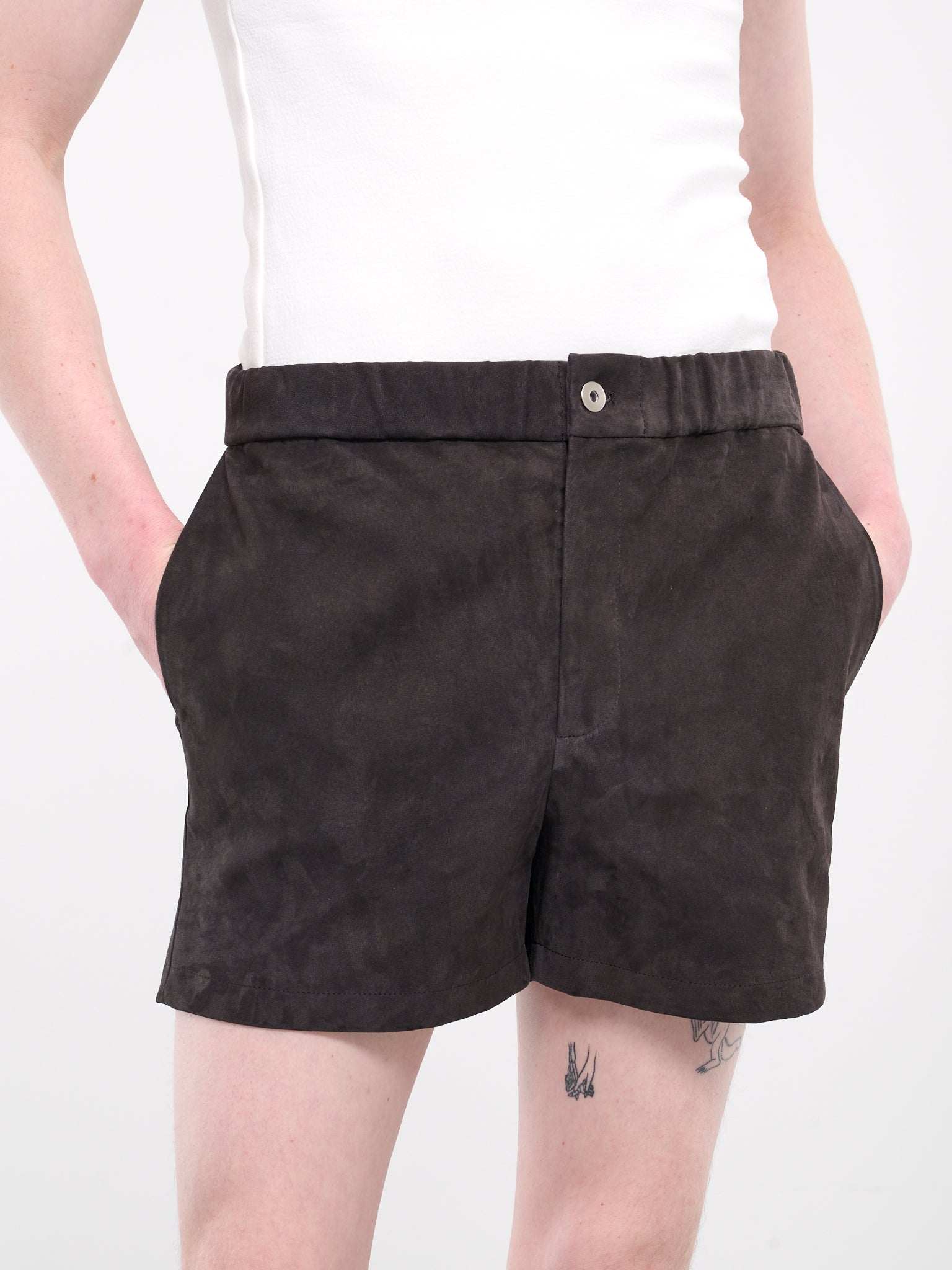 Leather Mini Shorts (008-25-DARK-GREY)