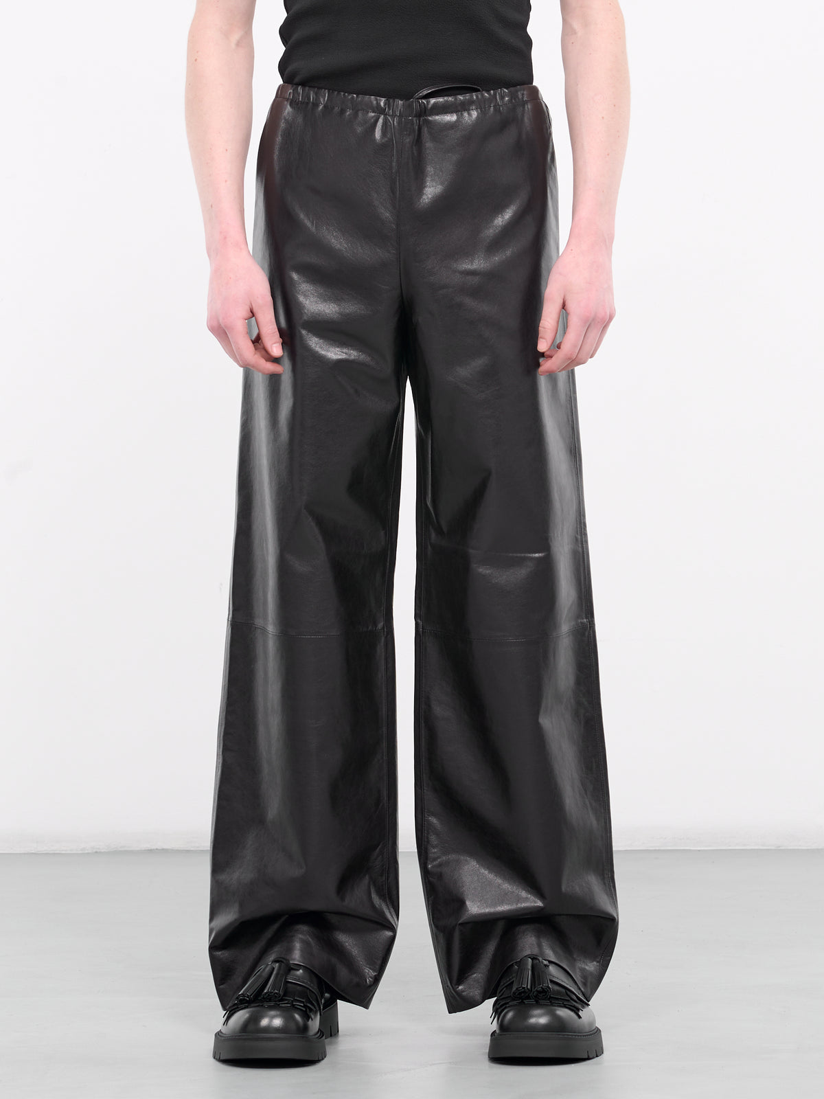 Faux Leather Trousers (008-43-BLACK)
