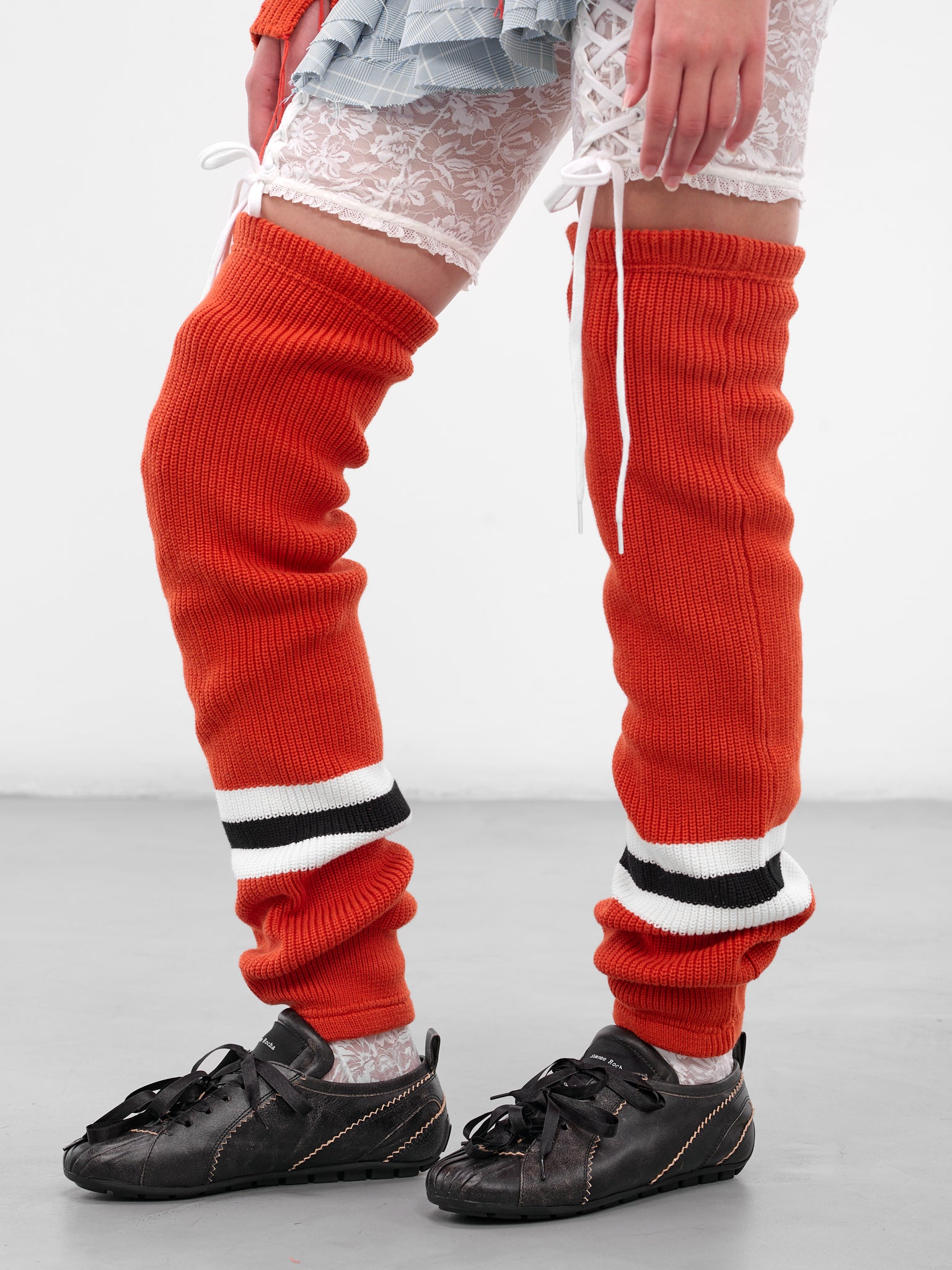 Red Striped Hockey Rib Warmers (00AC03-RED)