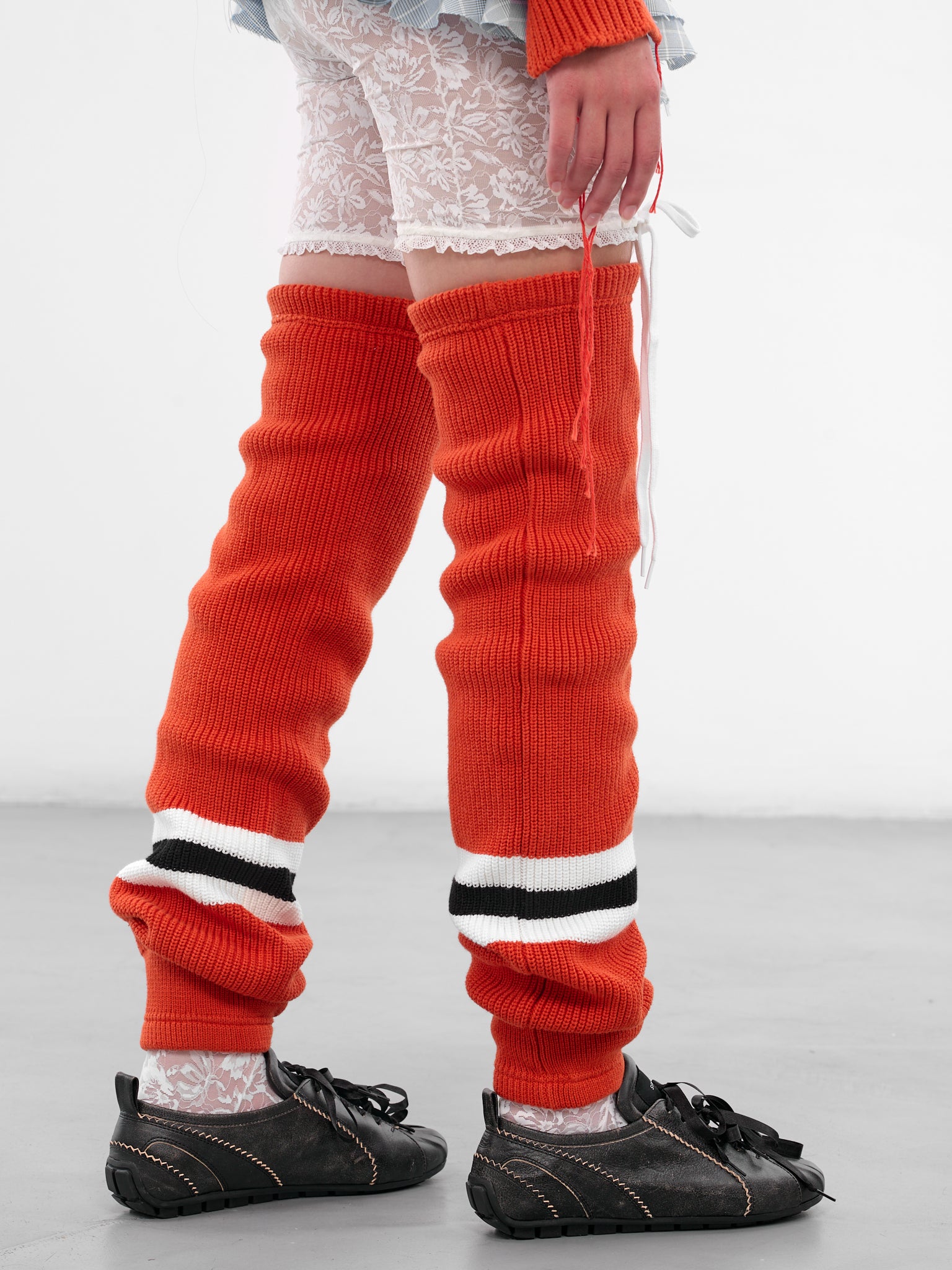 Red Striped Hockey Rib Warmers (00AC03-RED)