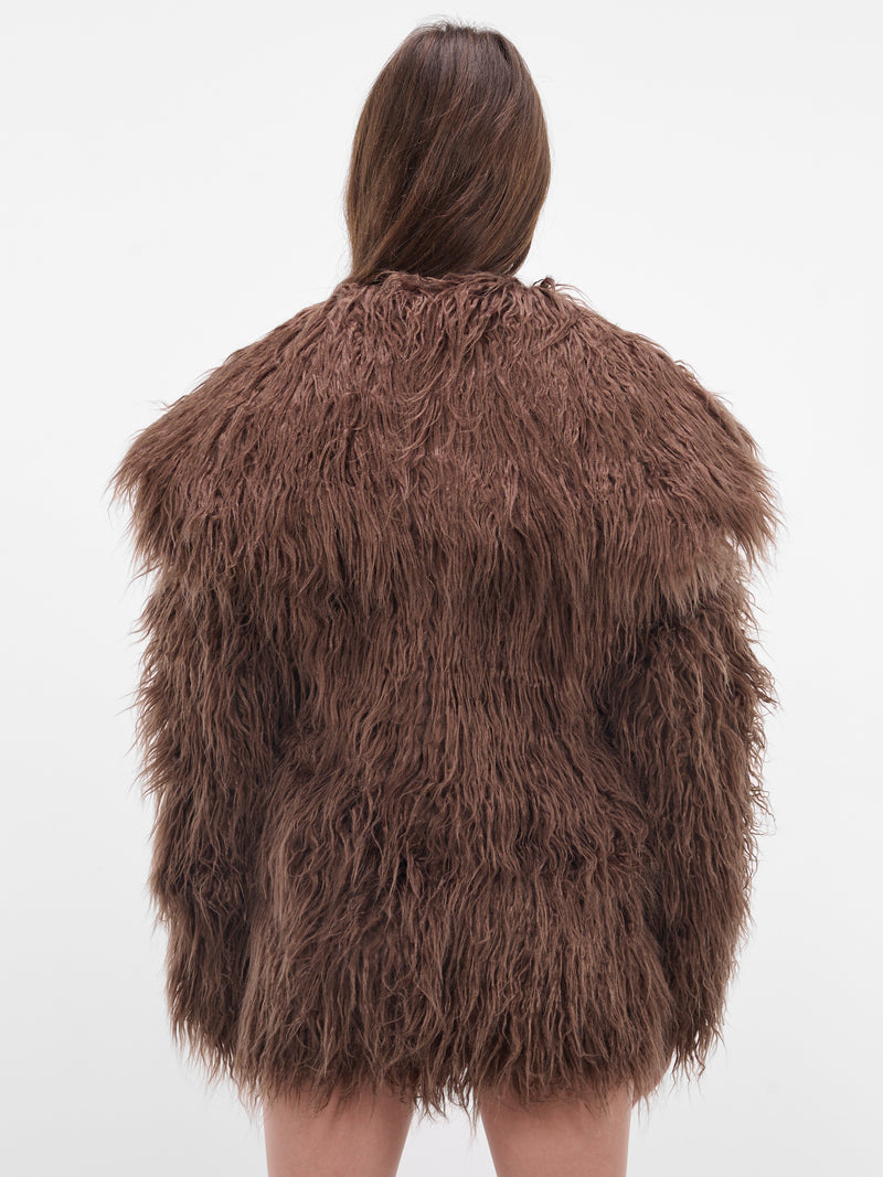 Brown Eco Fur Peacoat (00CT03D-HAZELNUT)