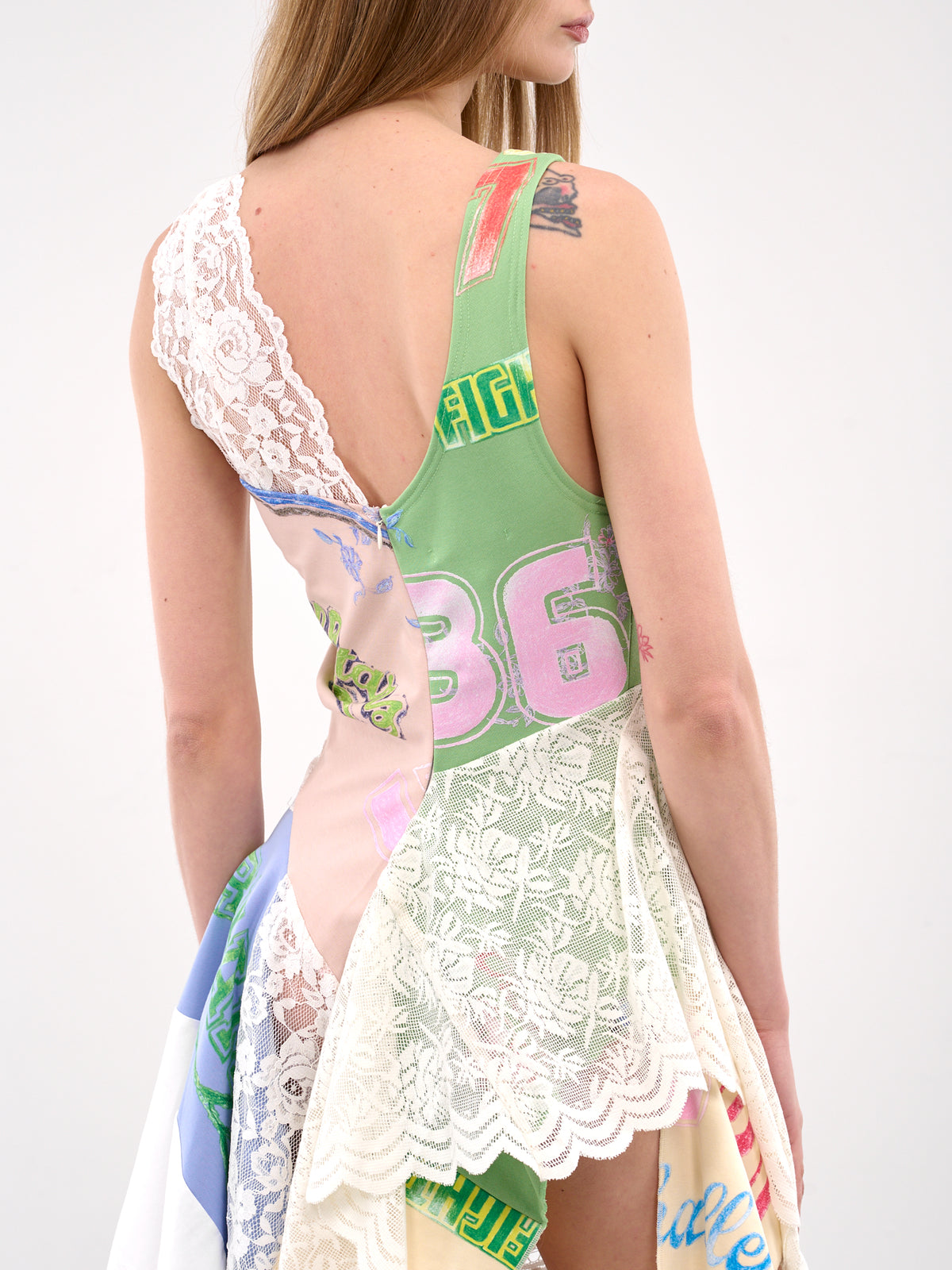 Patchwork Asymmetric Dress (00D22-MULTI)