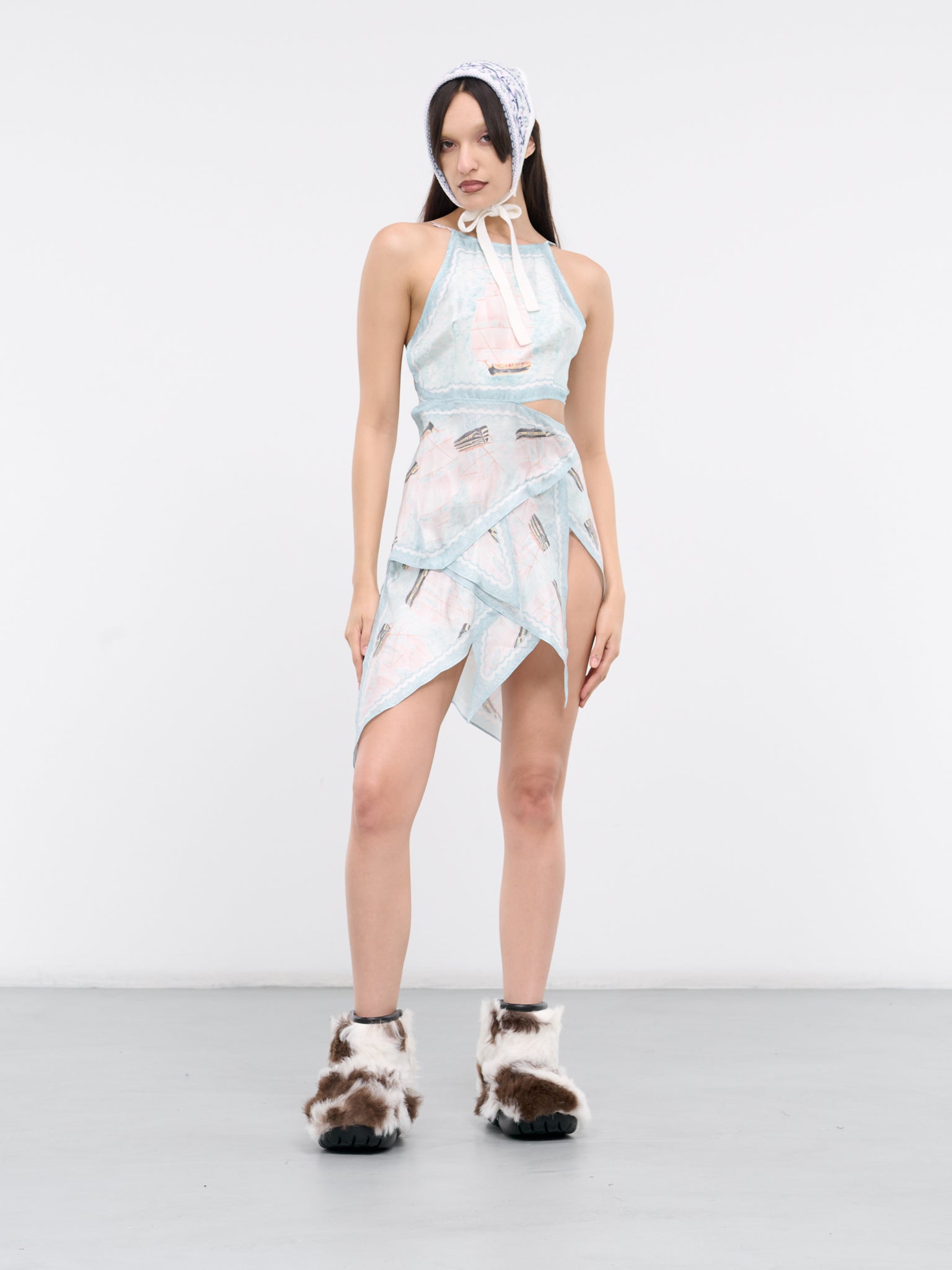 satin scarf print dress Avec Les Filles Botanical Satin Scarf Tie Maxi Dress Women's Dress : 10