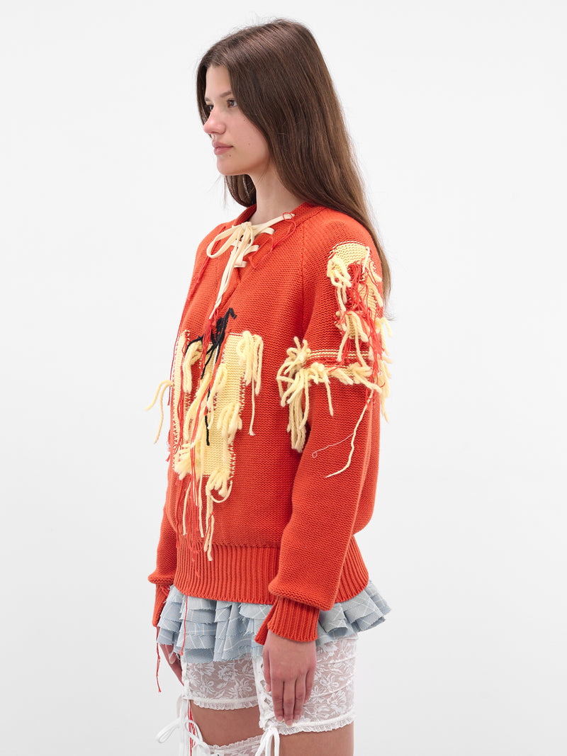 Red Letterman Hockey Knit Pullover (00KN07-RED)