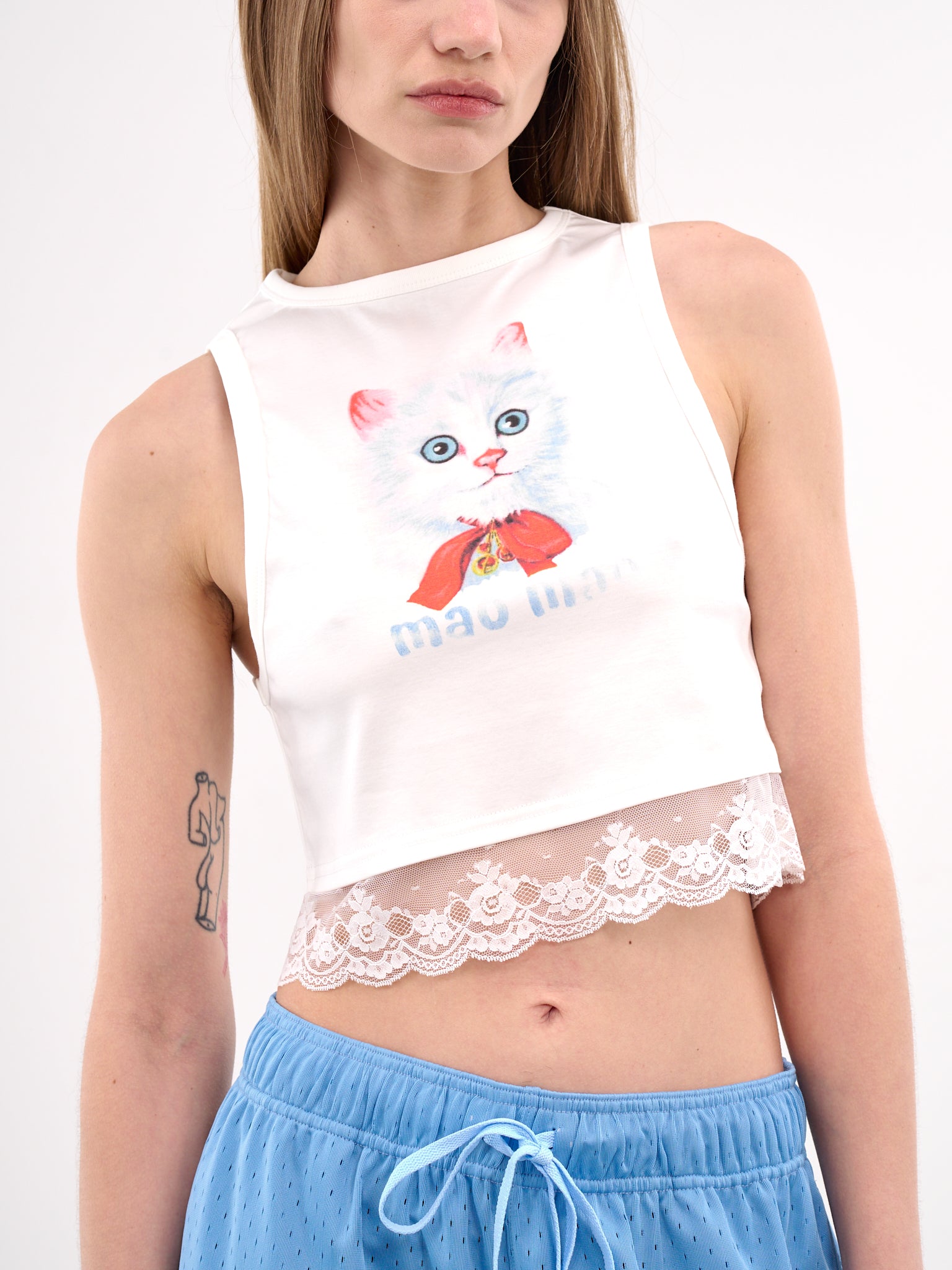 Mao Mao Lace Hem Tank (00T40-MAOMAO-WHITE)