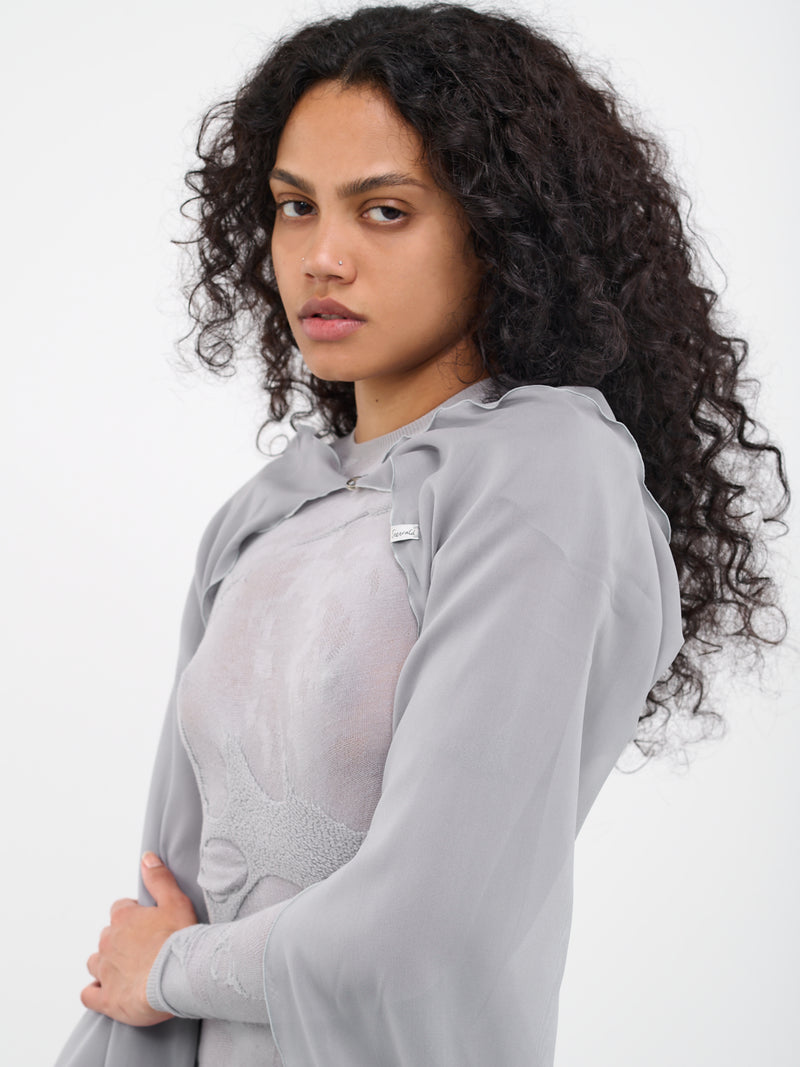 Ruched Knit Bolero Sleeves (01-11-01-06-01-GREY)