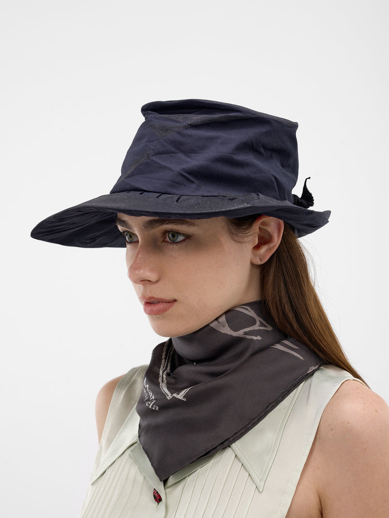 Foil Bow Wide Brim Hat (S51TC0056-M35783-524-BLUE)