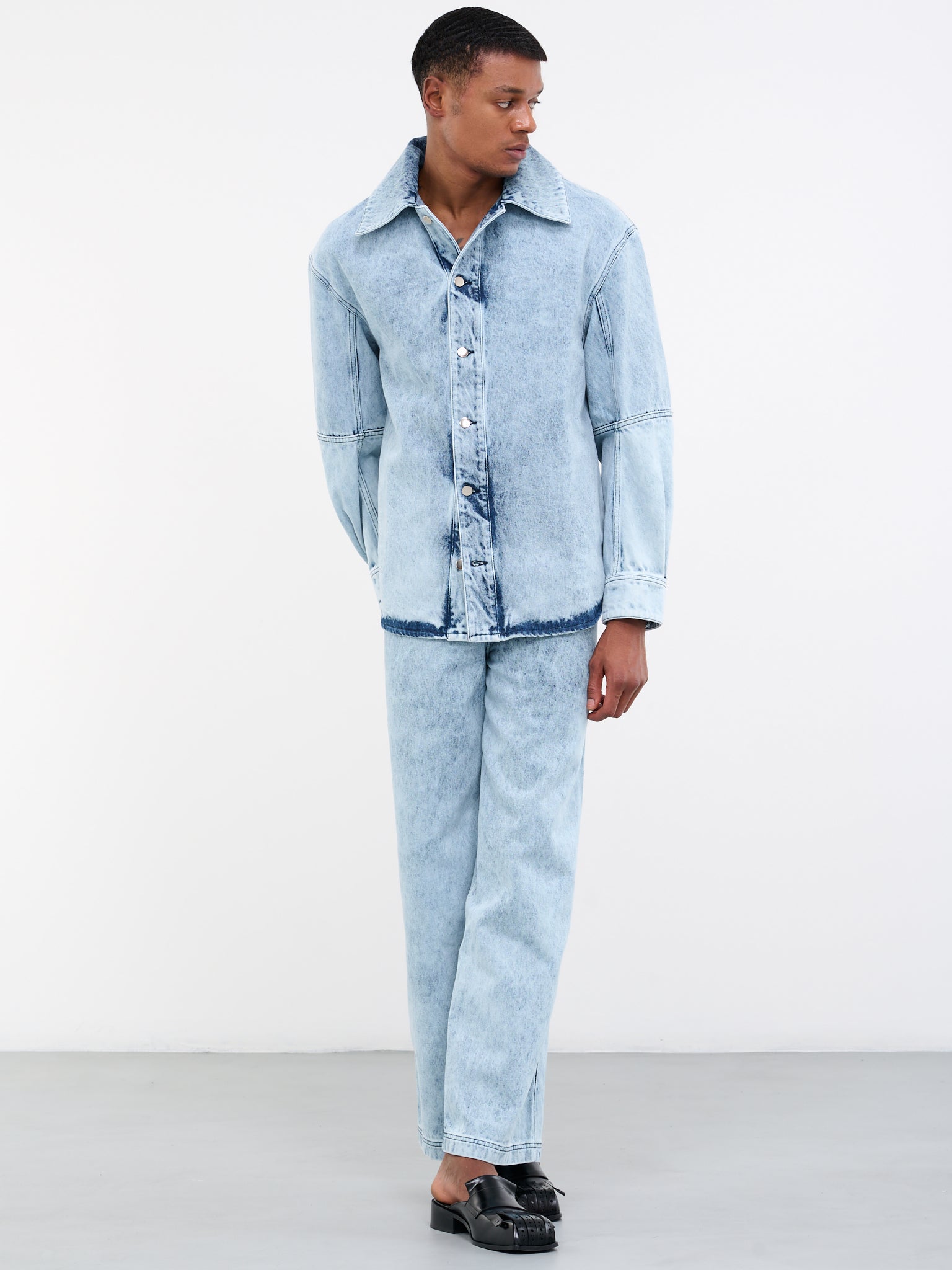 Washed Denim Zip Pants (0733-D010-WASHED-BLUE)