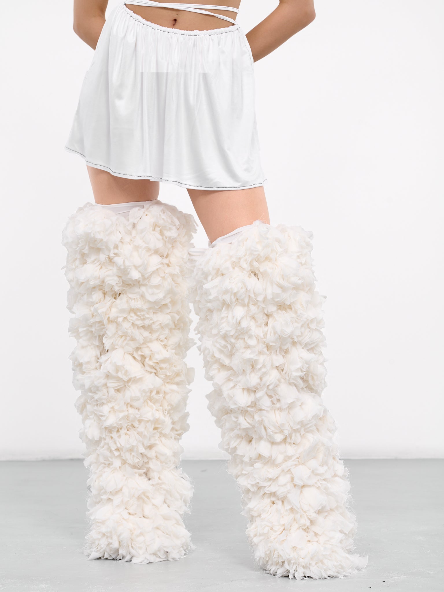 Fluffy Lace-Up Socks (HIG3-LACED-UP-WHITE)