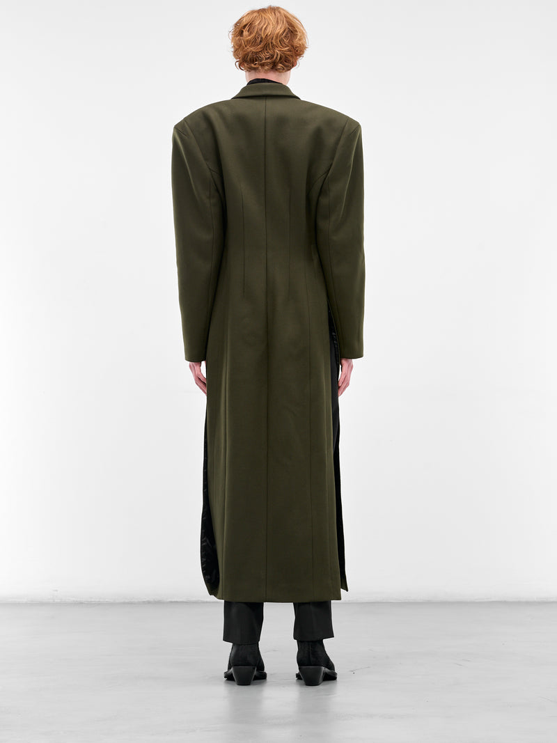 Green Wool Tailored Long Coat (0175-T505-ARMY)