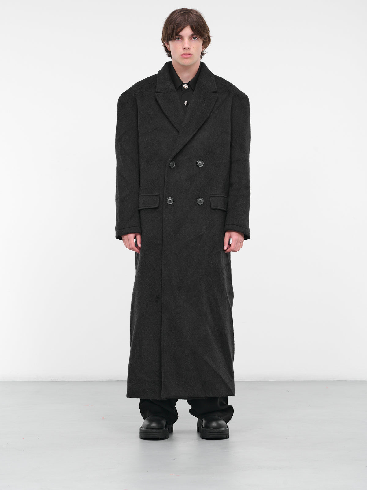 Double-Breasted Coat (0180-T438-BLACK)