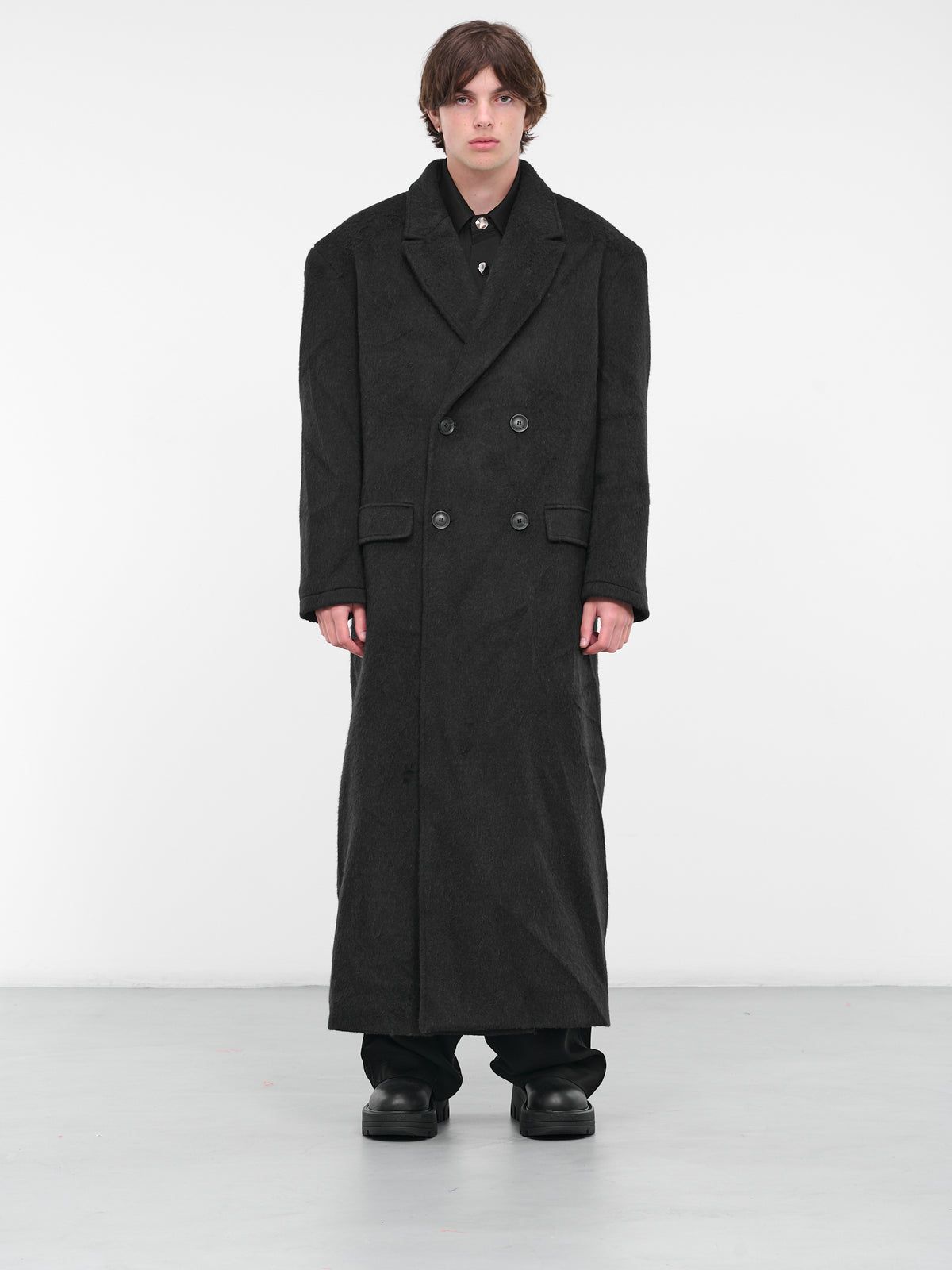 Double-Breasted Coat (0180-T438-BLACK)