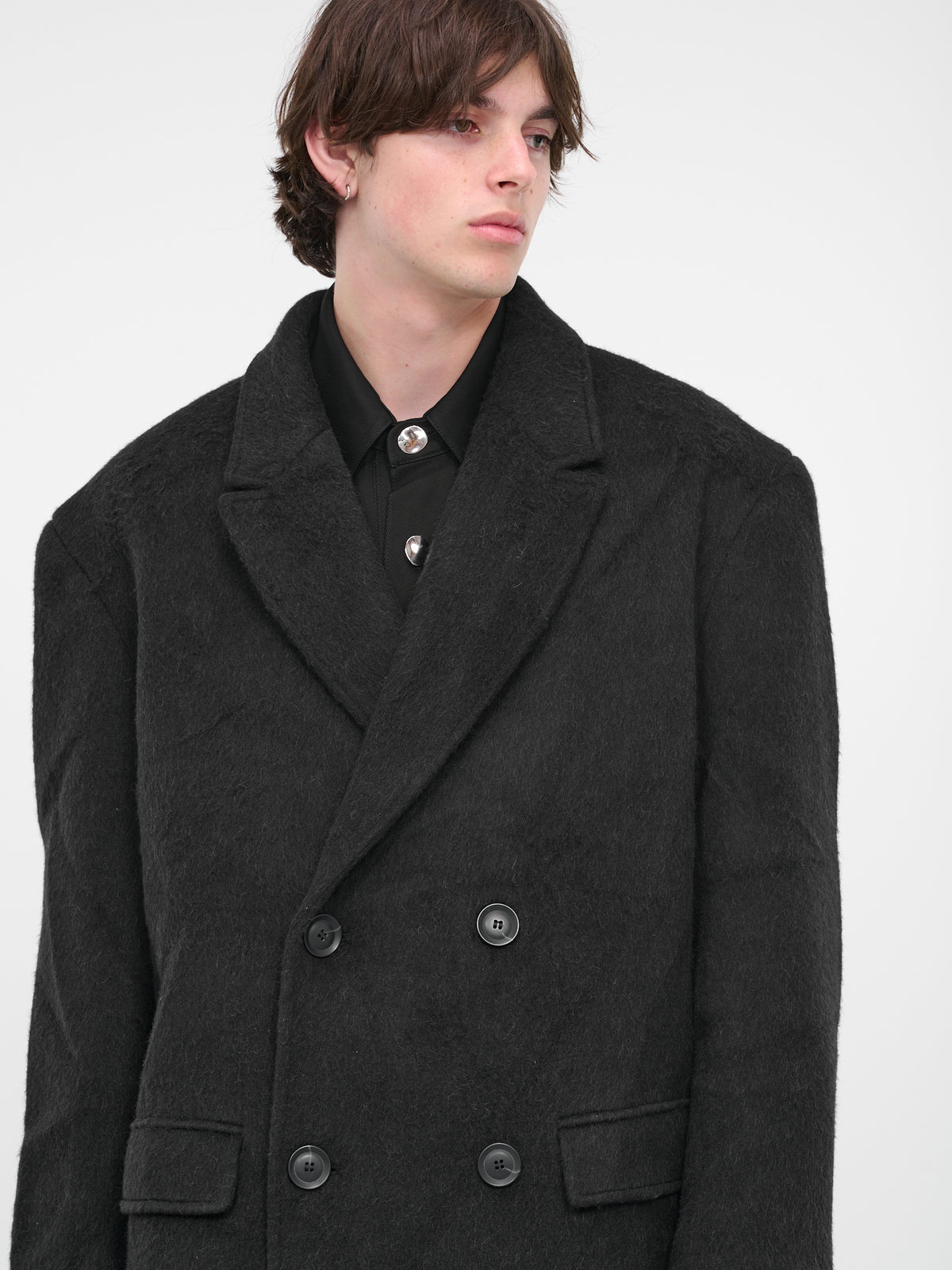 Double-Breasted Coat (0180-T438-BLACK)