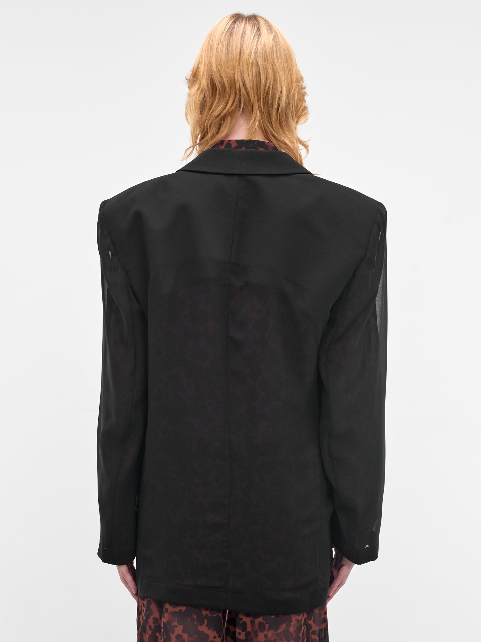 LOUIS GABRIEL NOUCHI Semi-Sheer Double-Breasted Blazer | H.Lorenzo - back