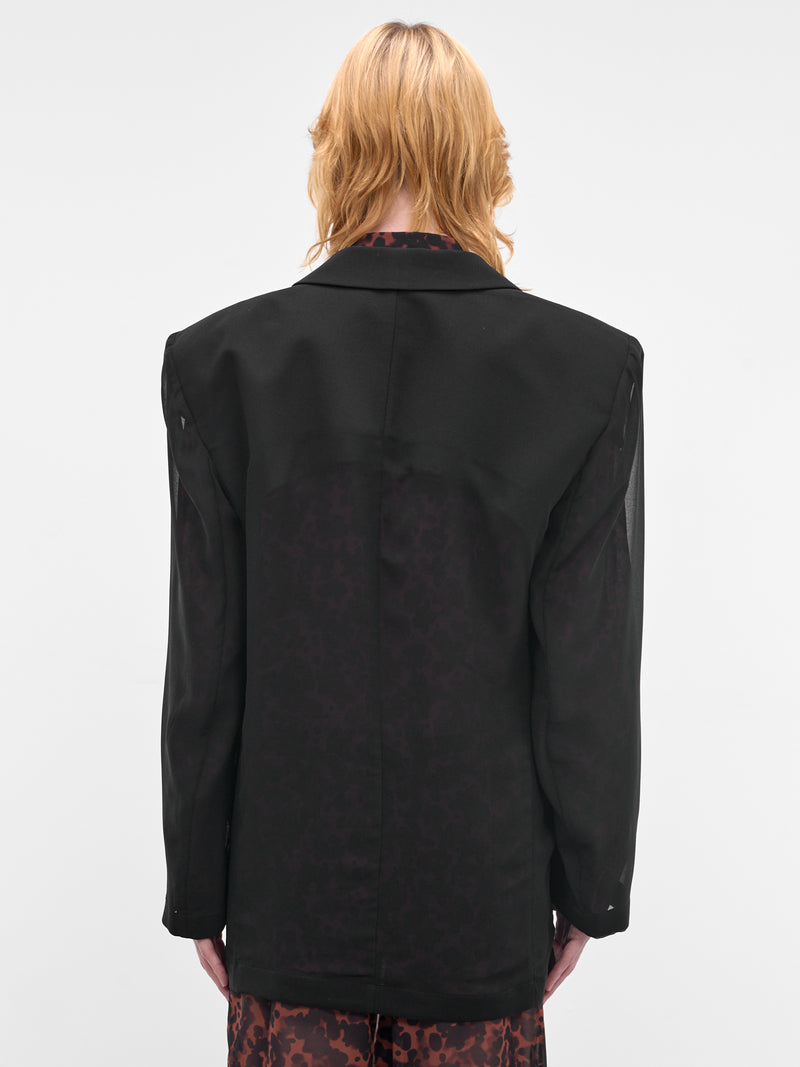 LOUIS GABRIEL NOUCHI Semi-Sheer Double-Breasted Blazer | H.Lorenzo - back