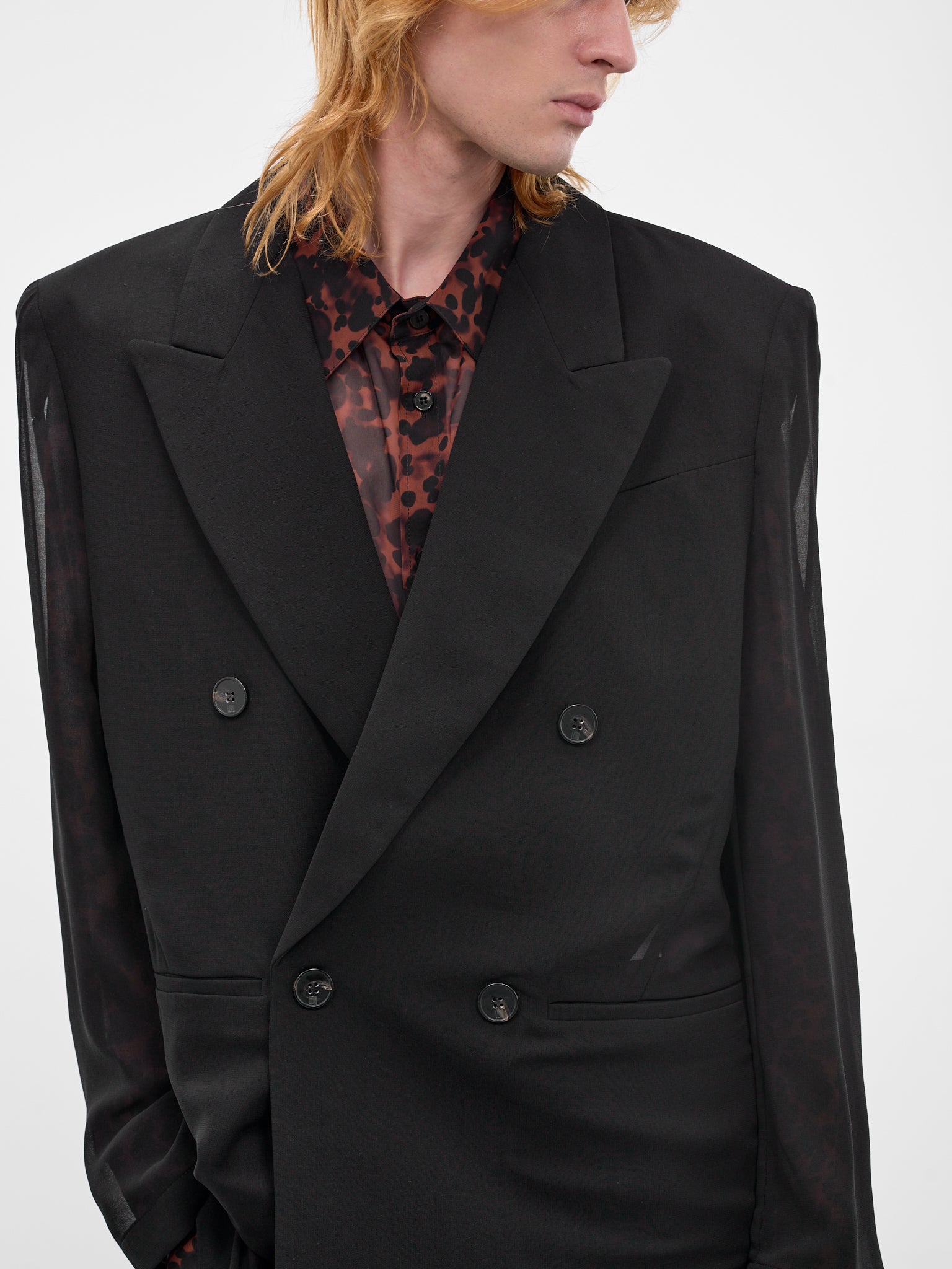 LOUIS GABRIEL NOUCHI Semi-Sheer Double-Breasted Blazer | H.Lorenzo - detail 2