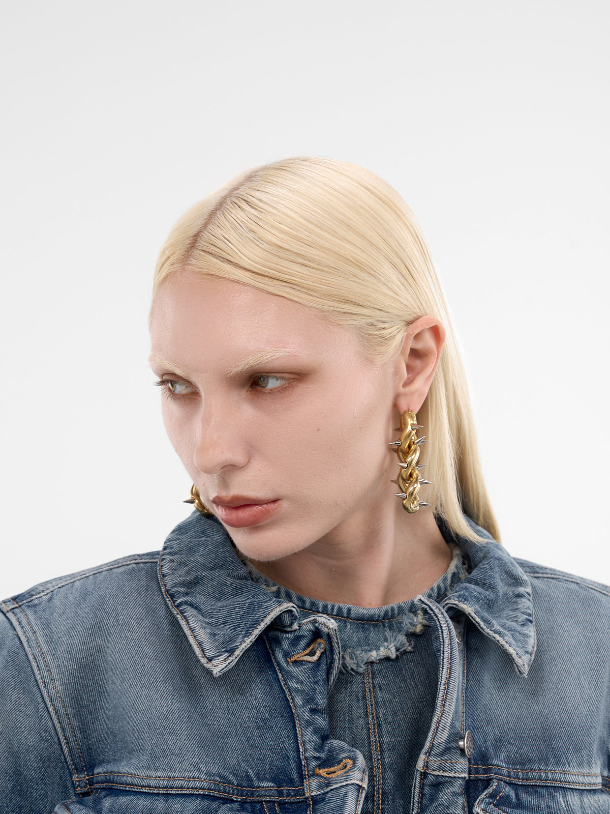 Gold Copper Chunky Chain Earrings (AC-WN-JEWE000005-SEMI-MATT-GOL)