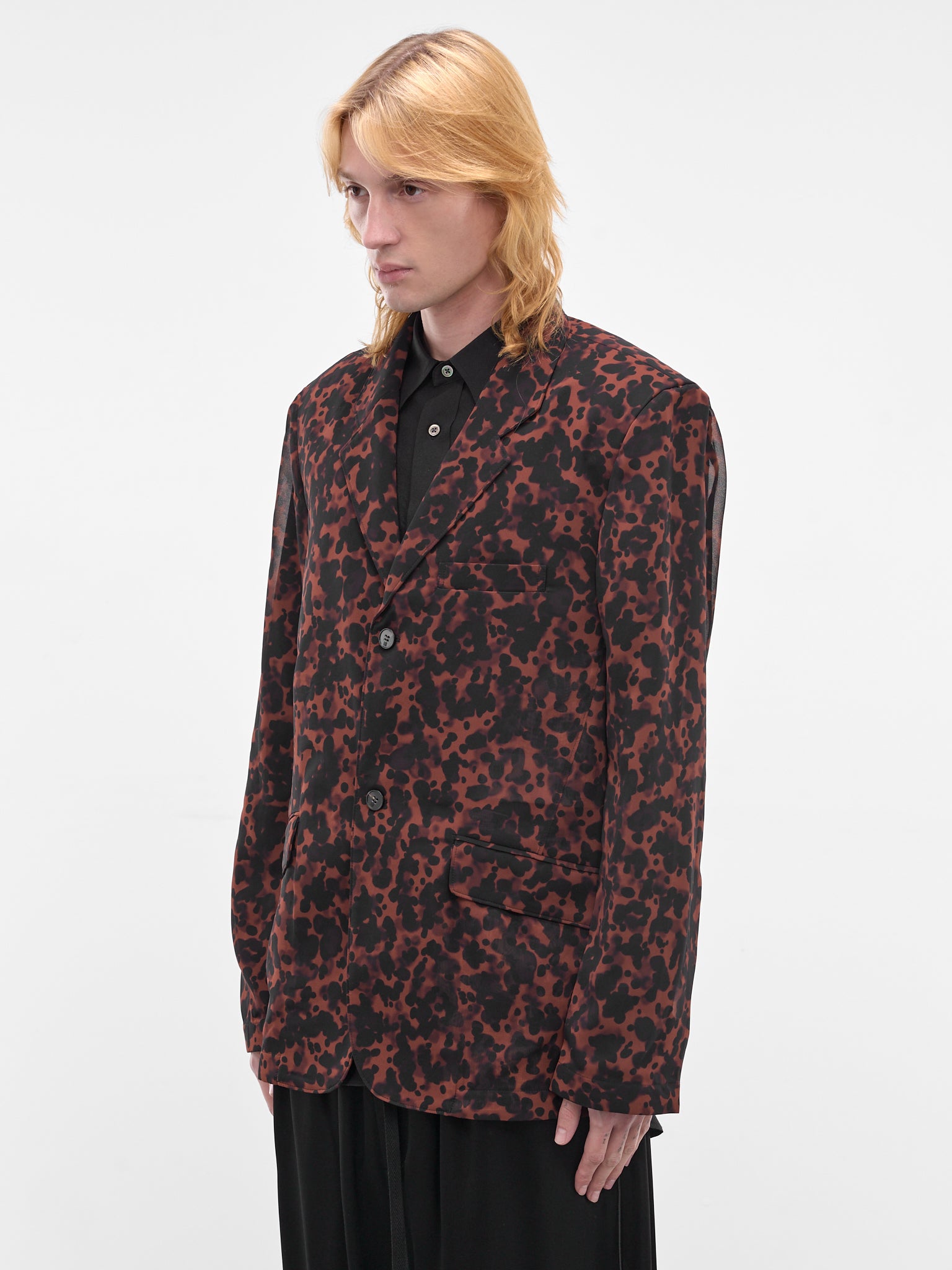 LOUIS GABRIEL NOUCHI Abstract Semi-Sheer Blazer | H.Lorenzo - side