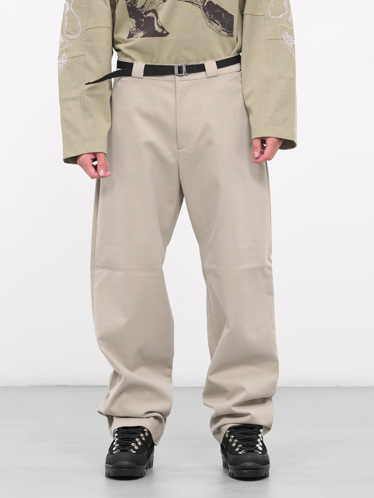 Oversized Chino Trousers (024FA11-GRN0002-SILVER-SAGE)
