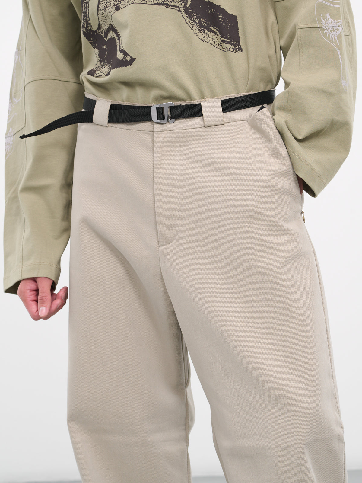 Oversized Chino Trousers (024FA11-GRN0002-SILVER-SAGE)