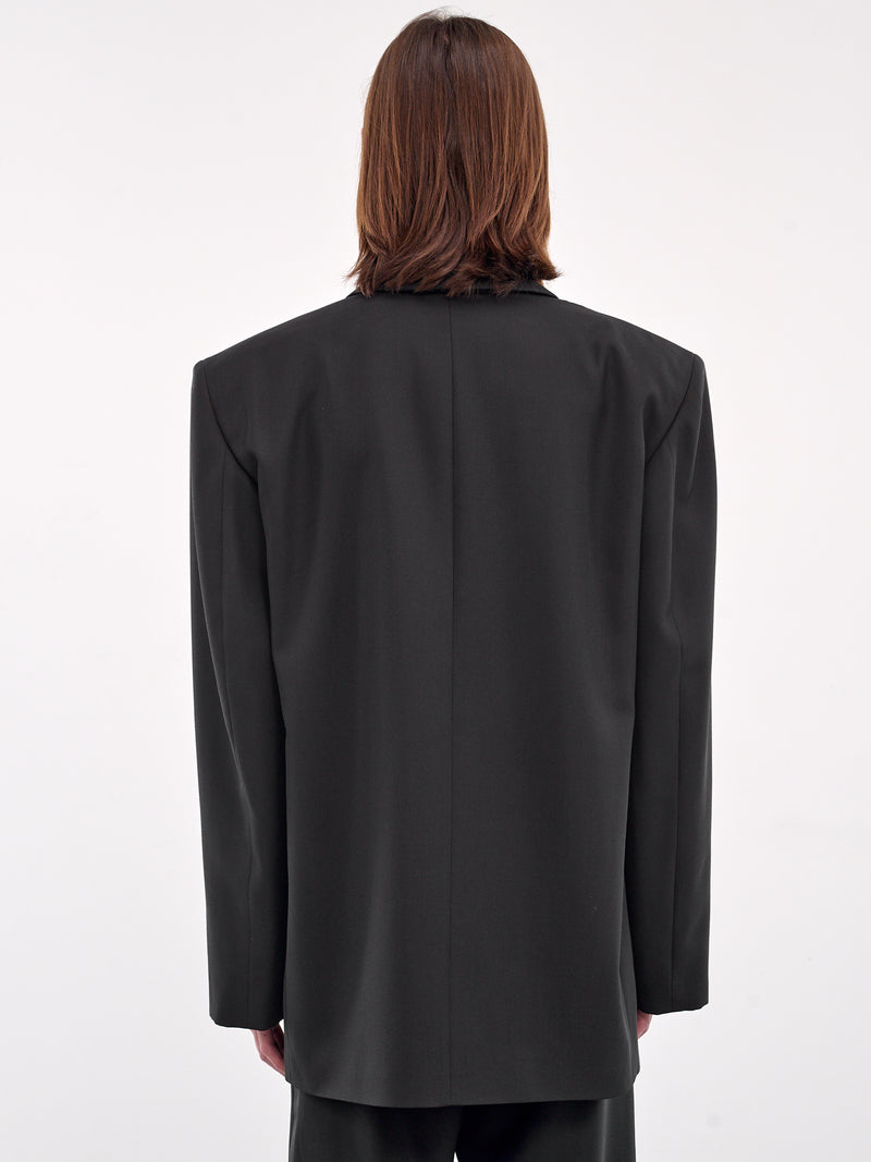 Single-Breasted Oversized Jacket (0254-T115-BLACK)