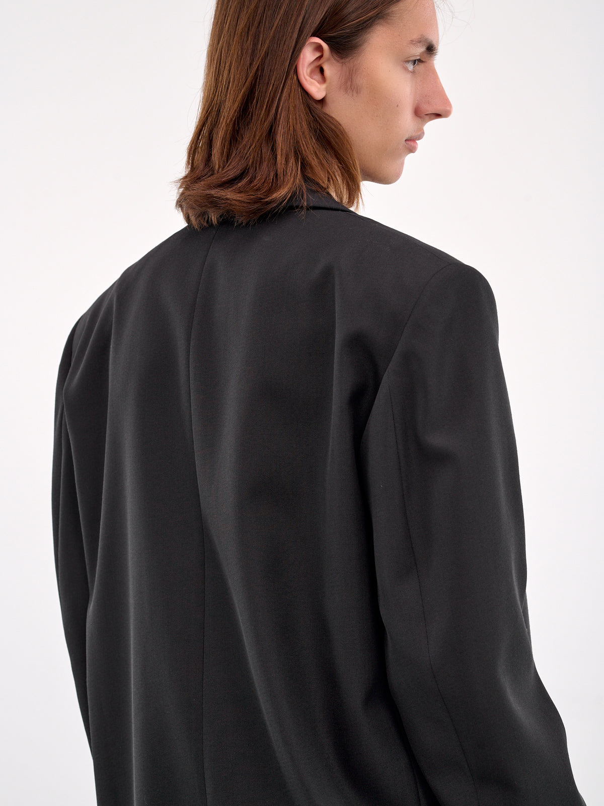 Single-Breasted Oversized Jacket (0254-T115-BLACK)