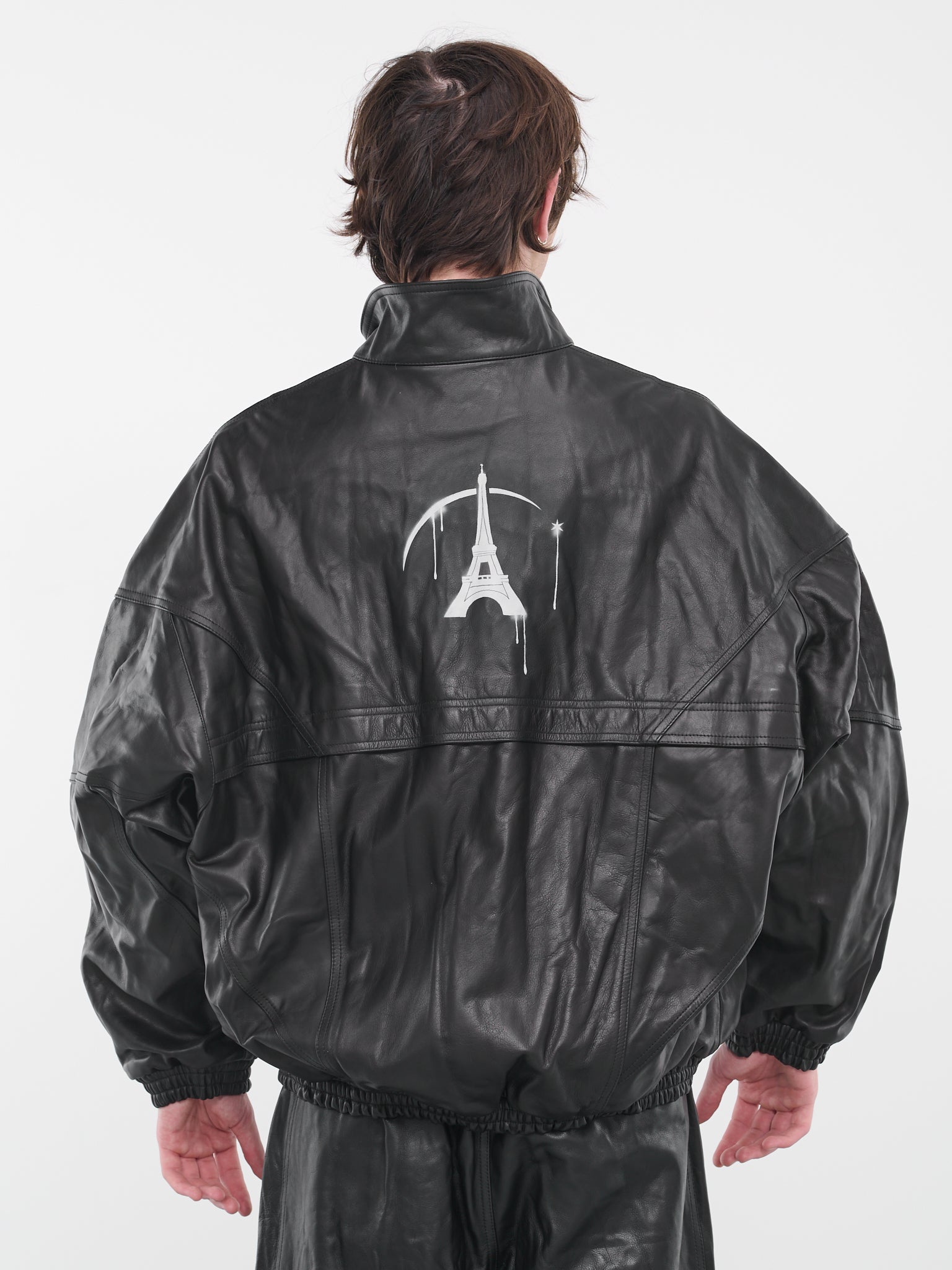 Paris Pictures Leather Jacket (02BL166-BLACK)