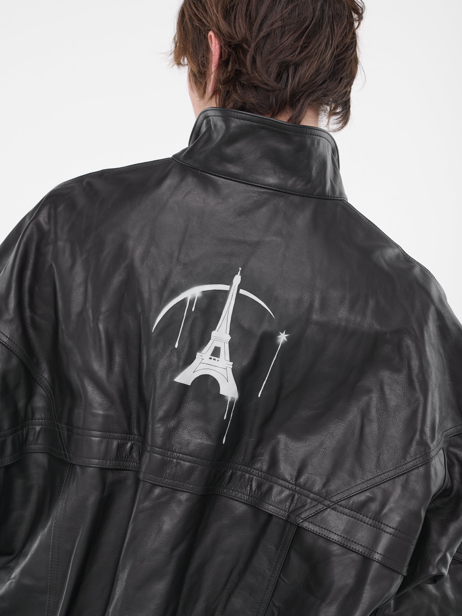Paris Pictures Leather Jacket (02BL166-BLACK)