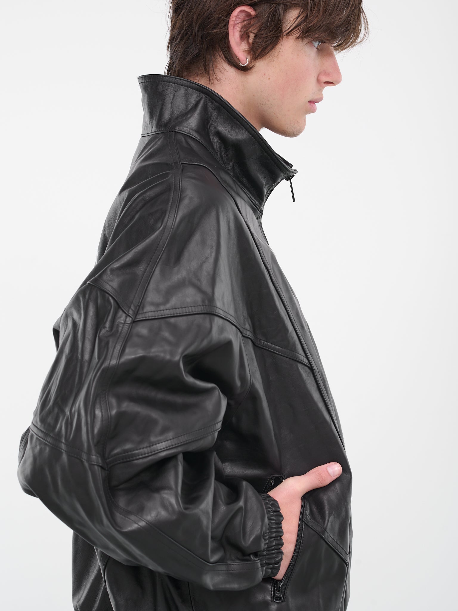 Paris Pictures Leather Jacket (02BL166-BLACK)