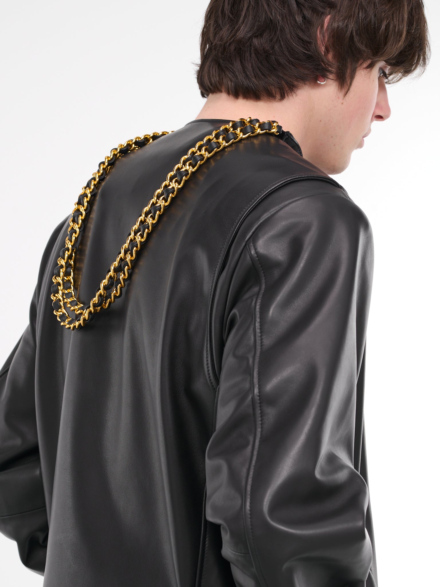 Chain Handle Sheepskin Jacket (02BL179-BLACK)