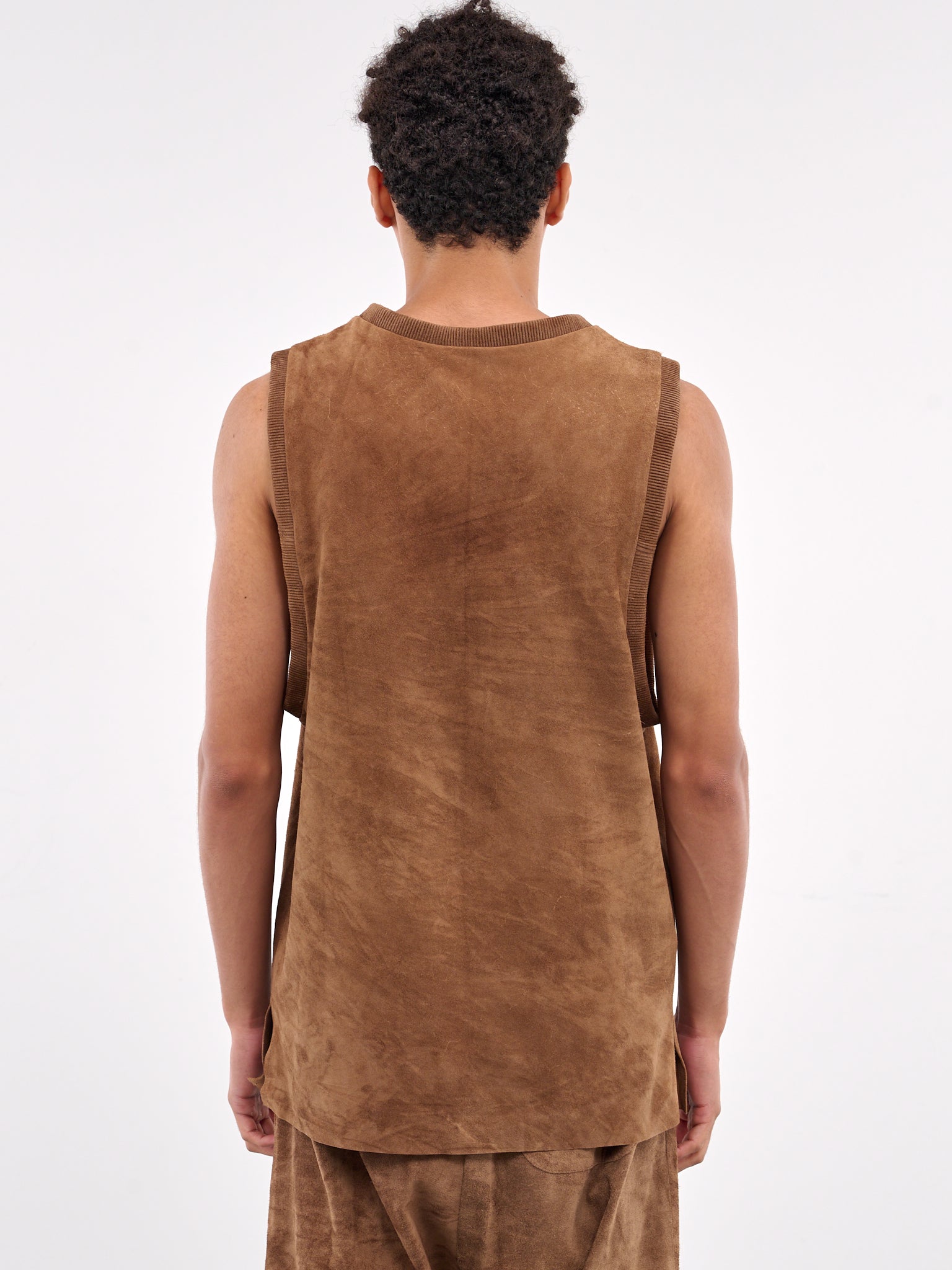 Brown Suede Tank Top (ART2513-CAMEL-SUEDE)