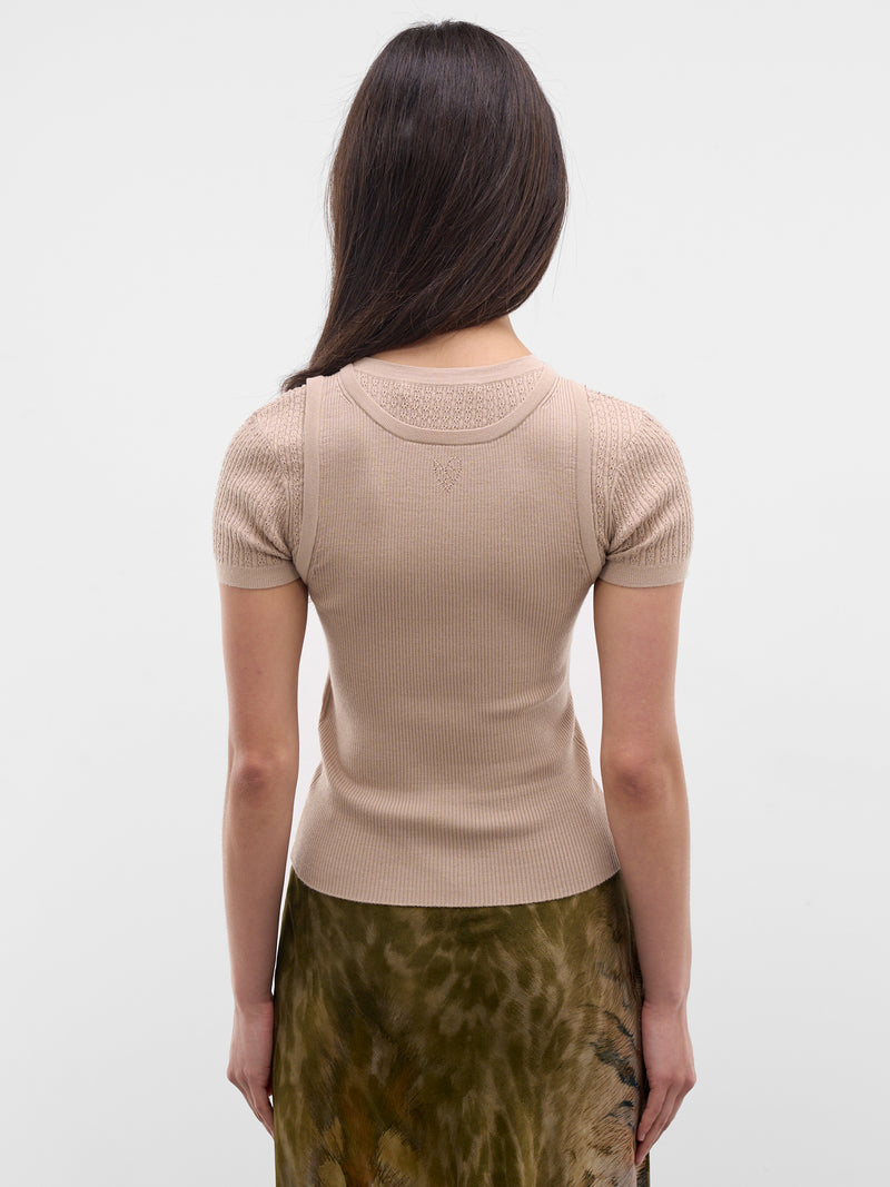 Beige Layered Tank Wool Top (FN-WN-KNIT000996-BEIGE)