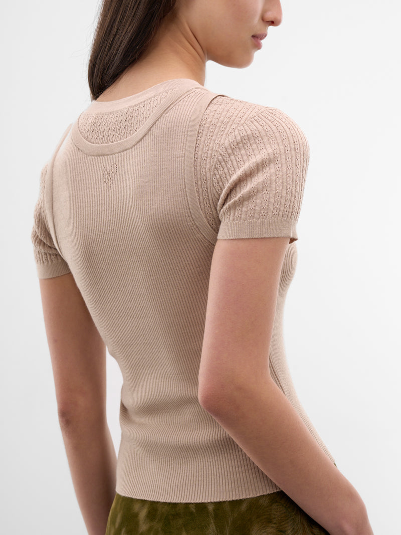 Beige Layered Tank Wool Top (FN-WN-KNIT000996-BEIGE)