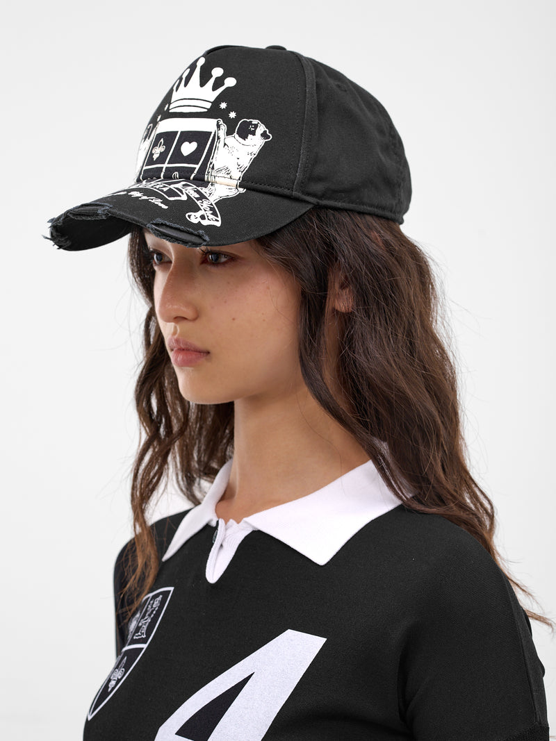 Black Crown Graphic Baseball Cap (VAQ11K600-BLACK)