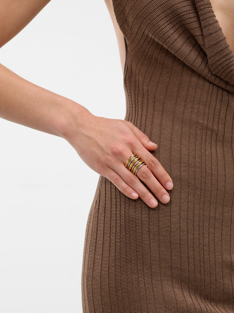 Gold Rhodium Layered Orbit Ring (S26-FG009-P-SILVER-GOLD)