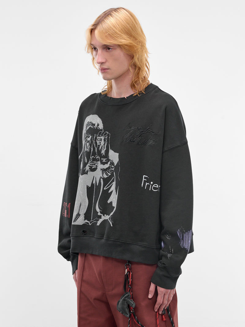 Black Peaking Kid Pullover Sweater (261-MJP029P5-BLACK)