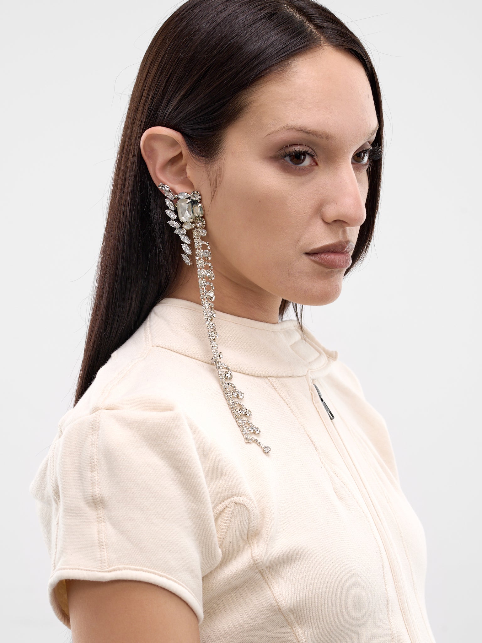 4D Grafted Sparks Clip Earrings (12590462501-SILVER)