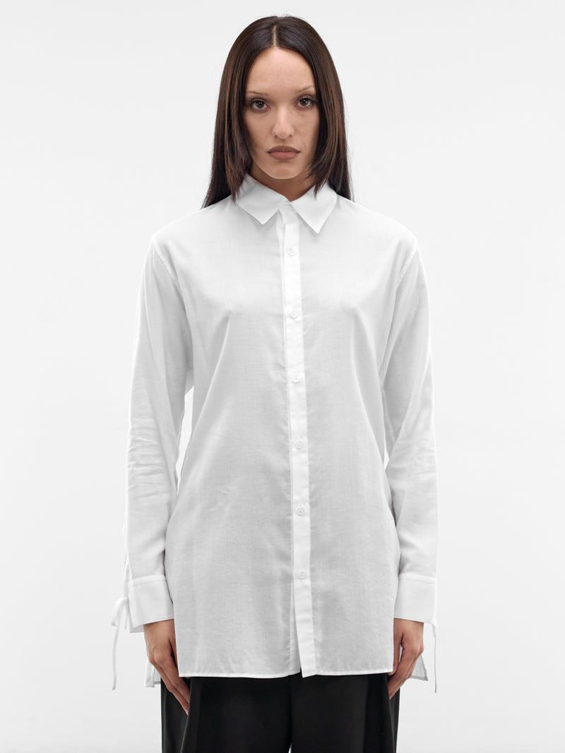 White Tied Cuffs Button-Up Shirt (FK-B62-205-1-OFF-WHITE)