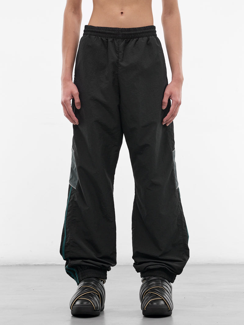 Black Nylon Track Pants (131WP01060-BLACK)