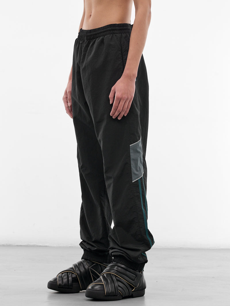 Black Nylon Track Pants (131WP01060-BLACK)