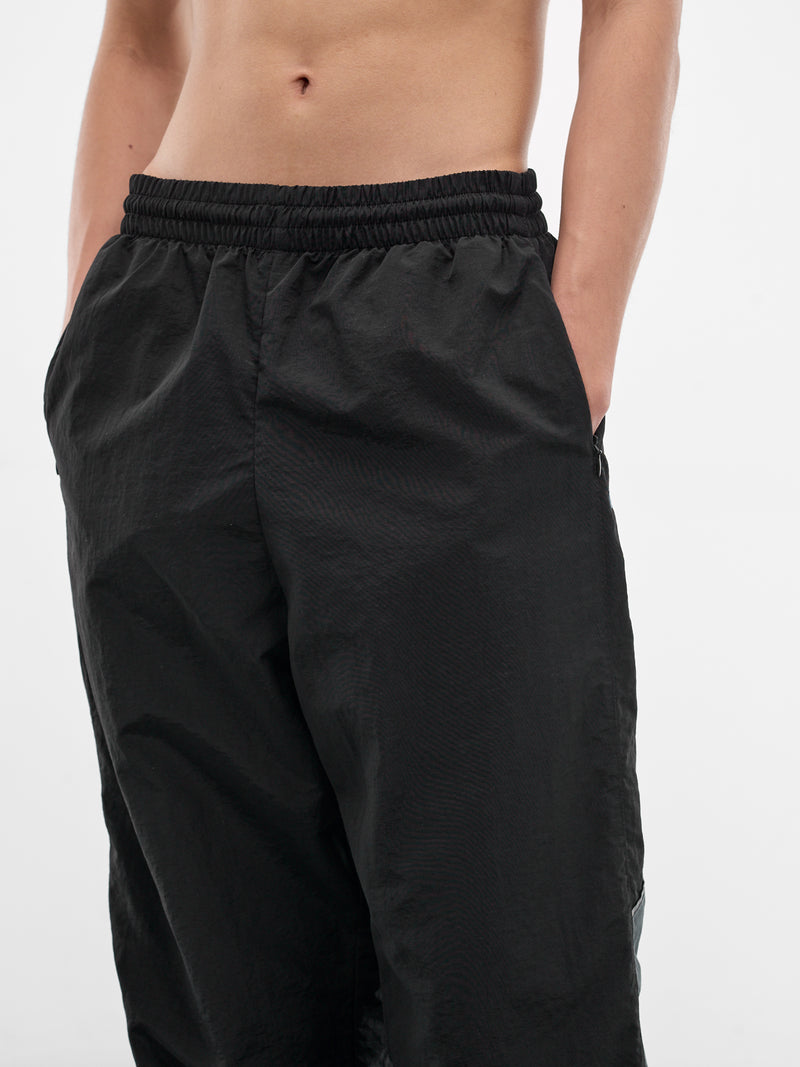 Black Nylon Track Pants (131WP01060-BLACK)