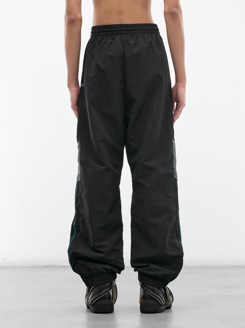 Black Nylon Track Pants (131WP01060-BLACK)