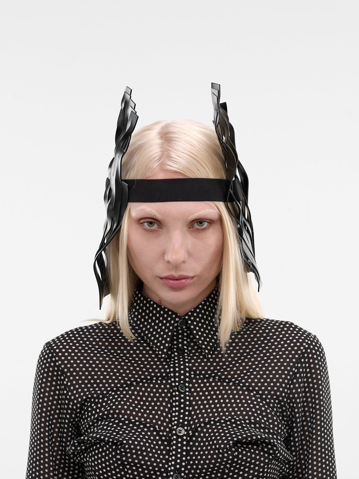 Black Abstract Line Headband Hat (1-LINE-BLACK)