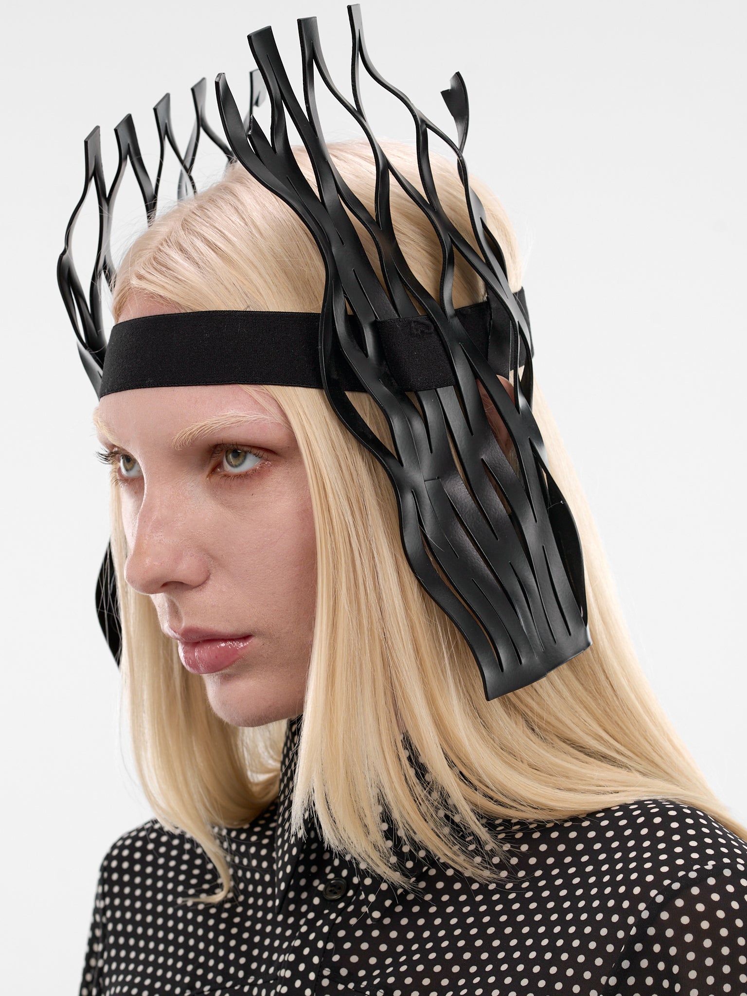 Black Abstract Line Headband Hat (1-LINE-BLACK)